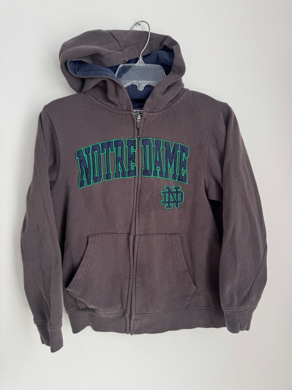 Stadium Athletics Notre Dame Youth Hoodie Full Zip Long Sleeve